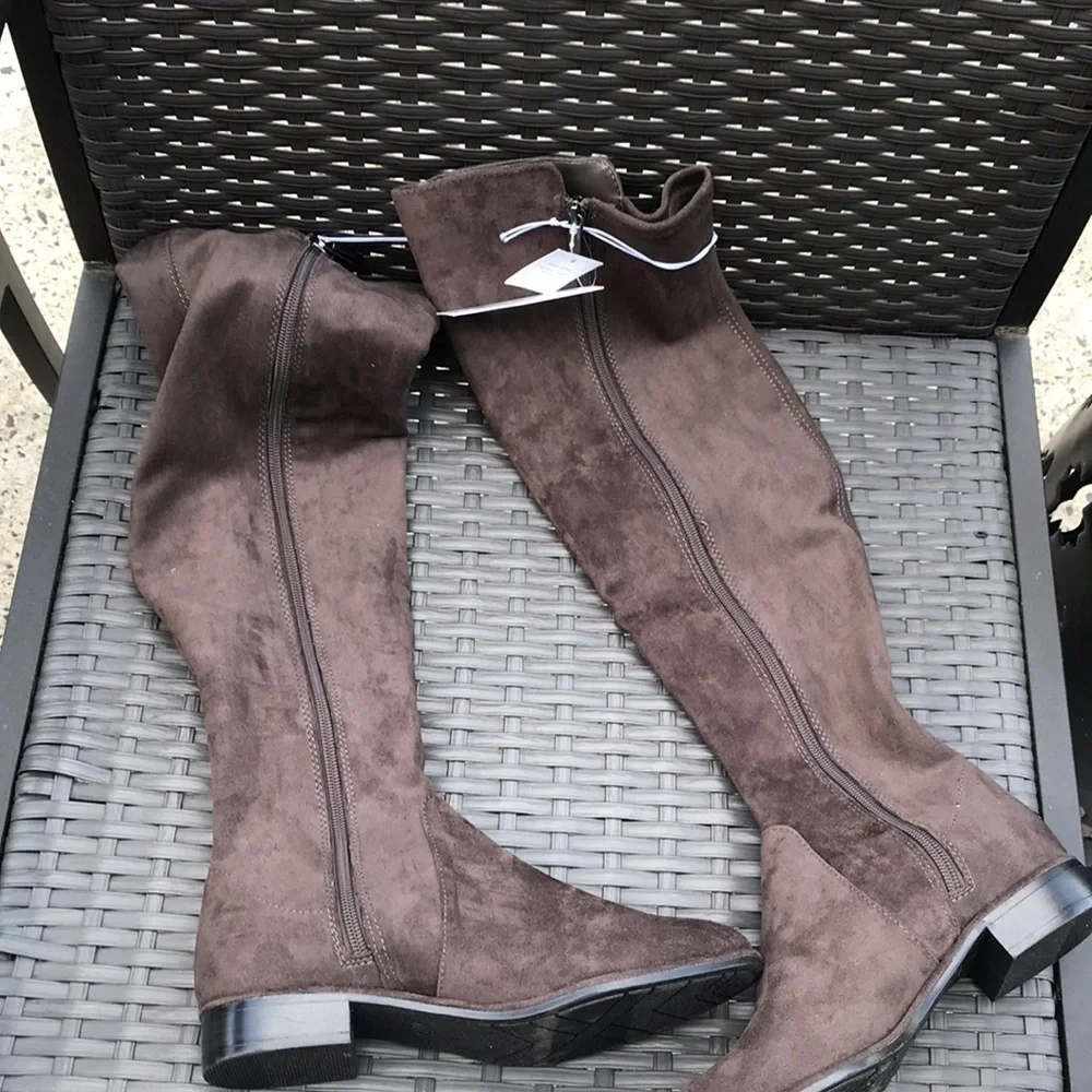 A new day brown breanna suede riding boots